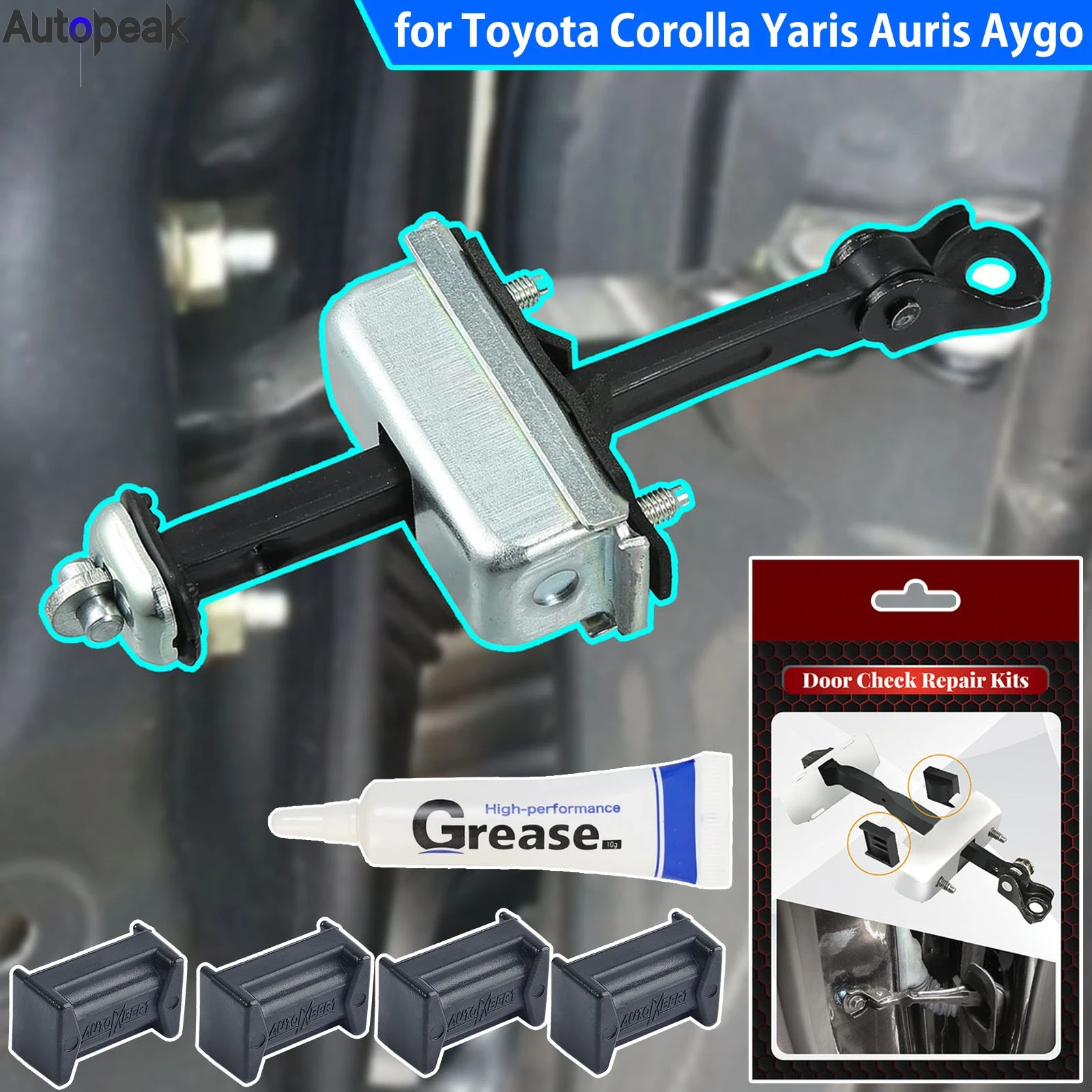 Car Door Check Strap Stopper Repair Kit For Toyota Corolla Yaris Auris Aygo C-HR Limo Check Assy Limiter Arm Jam Hinge Damping 
Car Door Check Strap Stopper Repair Kit For Toyota Corolla Yaris Auris Aygo C-HR Limo Check Assy Limiter Arm Jam Hinge Damping