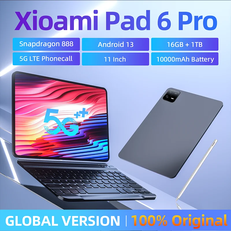 Оригинальный планшет HD 4K, 2024 дюймов, Android 13 Pad 6 Pro, Snapdragon 888, ОЗУ 16 ГБ + ПЗУ 1 ТБ, телефон с двумя SIM-картами, 10000 мАч, планшет
Оригинальный планшет HD 4K, 2024 дюймов, Android 13 Pad 6 Pro, Snapdragon 888, ОЗУ 16 ГБ + ПЗУ 1 ТБ, телефон с двумя SIM-картами, 10000 мАч, планшет
