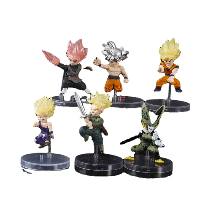 

6 Pcs Dragon Ball Anime Figure Son Goku Model Cartoon Anime Toys Ornaments Action Figure Anime Figure Model Holiday Gift 1:144