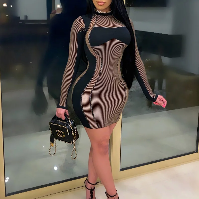 2022 Fashion Long-sleeved Tight-fitting Stretch Mini Color-blocking Striped Short-sleeved Hip Dress Sexy Striped Bodycon Dress
2022 Fashion Long-sleeved Tight-fitting Stretch Mini Color-blocking Striped Short-sleeved Hip Dress Sexy Striped Bodycon Dress