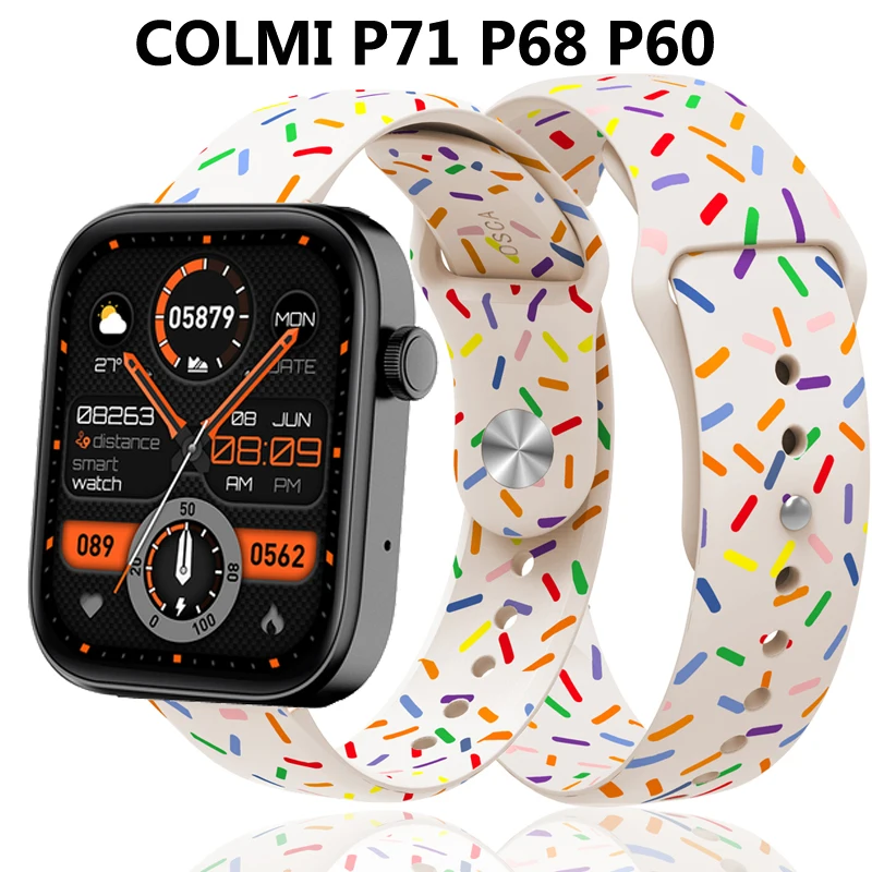 Rainbow Silicone Watch Strap for COLMI P71 P68 P60 Wristband for COLMI P68 P60 P71 Candy Silicone Watch Strap Sports Watchband
Rainbow Silicone Watch Strap for COLMI P71 P68 P60 Wristband for COLMI P68 P60 P71 Candy Silicone Watch Strap Sports Watchband