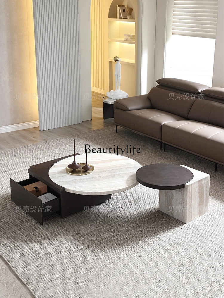 

Скандинавский минималистичный Ретро мраморный журнальный столик для гостиной домашний дизайнерский креативный комбинированный чайный столик