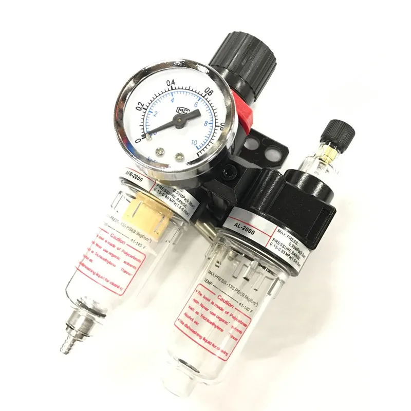 AFC2000 Oil Water Separator Regulator Trap Filter Airbrush Air Compressor Pressure Regulator Reducing Valve AFR2000+AL2000 G1/4"
AFC2000 Oil Water Separator Regulator Trap Filter Airbrush Air Compressor Pressure Regulator Reducing Valve AFR2000+AL2000 G1/4"