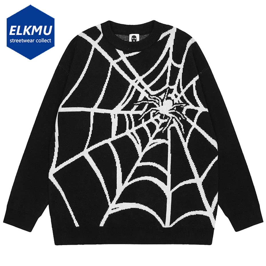 Gothic Punk Spider Net Graphic Sweater Men Oversized Hip Hop Streetwear Sweater Knitted Pullover Harajuku Loose Sweater Black
Gothic Punk Spider Net Graphic Sweater Men Oversized Hip Hop Streetwear Sweater Knitted Pullover Harajuku Loose Sweater Black