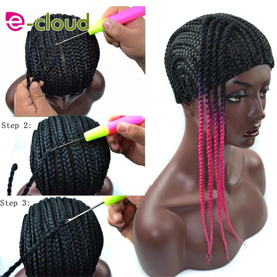 

Braided Cornrow Wig Caps for Crochet Hair Braids Wigs Making Breathable and Easier Sew in Weave Glueless Wig M Size Color Black