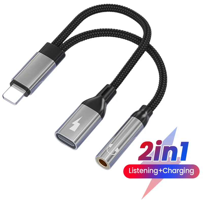2in1 3.5mm AUX Cable Adapter For iPhone 14 13 12 11 Pro XR 7 8 Headphone Adapter Charging Cable Audio Splitter for iOS 13 Above
2in1 3.5mm AUX Cable Adapter For iPhone 14 13 12 11 Pro XR 7 8 Headphone Adapter Charging Cable Audio Splitter for iOS 13 Above