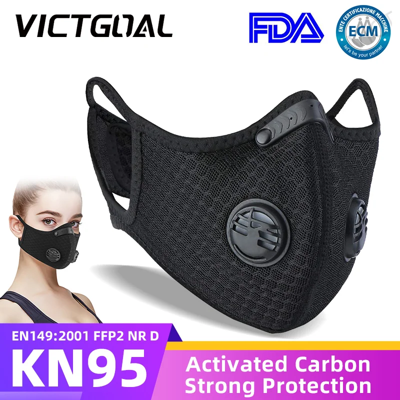 

VICTGOAL Face Mask For Man Cycling Protection Activated Carbon Filters PM 2.5 Anti-Pollution Dust Masks MTB Road Bike Facemask