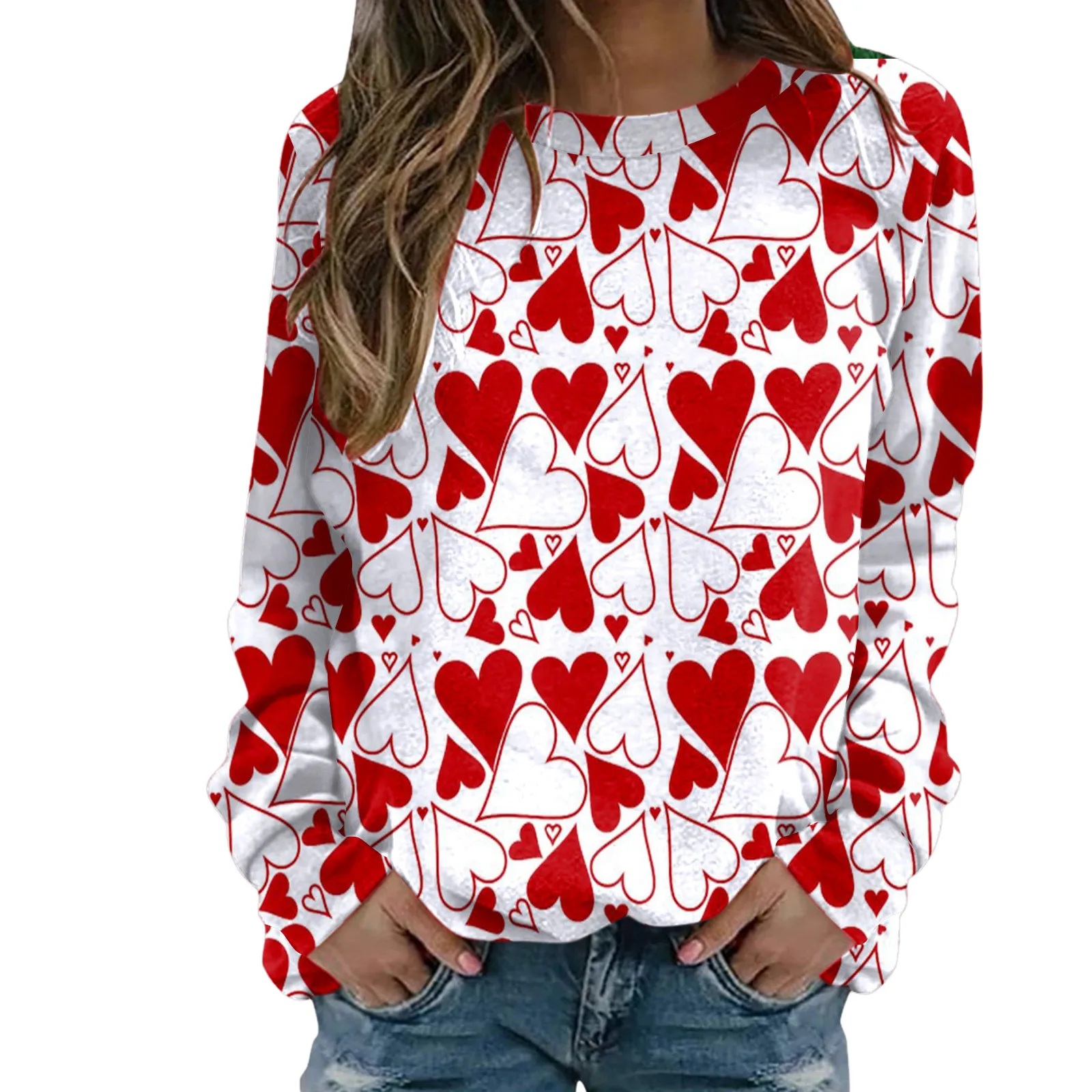 Women Valentine Sweatshirt Love Print Round Neck Long Sleeve Loose Hoodie Spring Autumn Fashion Chic Casual Streetwear Pullover
Women Valentine Sweatshirt Love Print Round Neck Long Sleeve Loose Hoodie Spring Autumn Fashion Chic Casual Streetwear Pullover