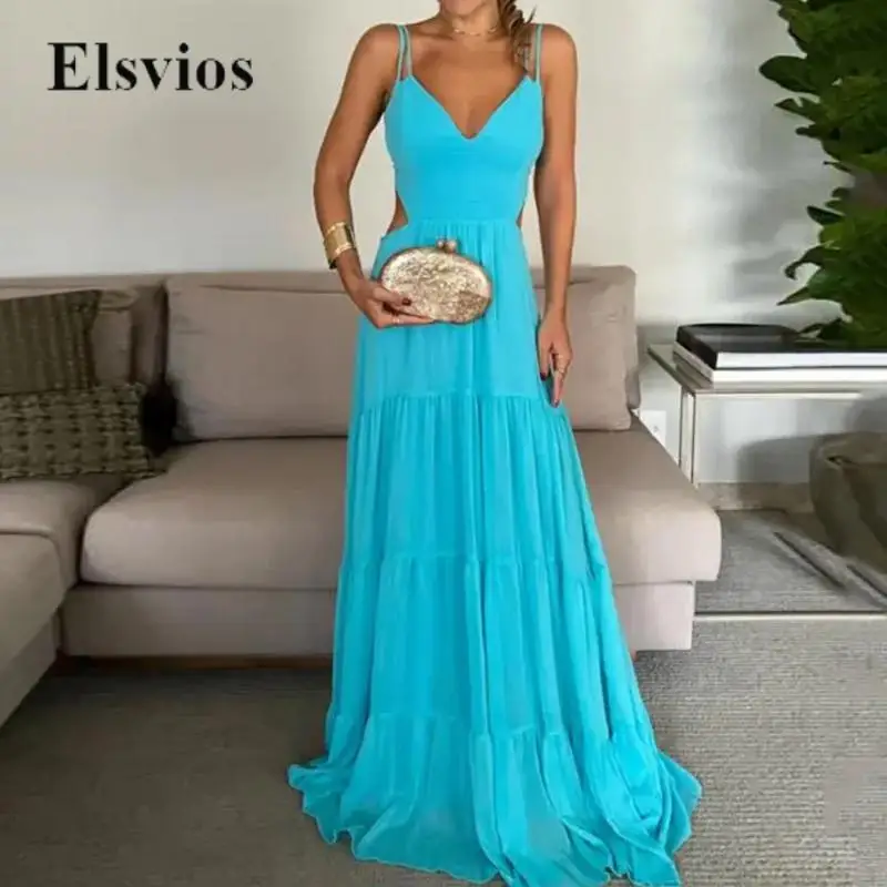 Solid Color Fashion Women Sleeveless Maxi Dress Casual Loose Swing Beach Long Dress Sexy Cut Out Backless Bow Sling Party Dress
Solid Color Fashion Women Sleeveless Maxi Dress Casual Loose Swing Beach Long Dress Sexy Cut Out Backless Bow Sling Party Dress