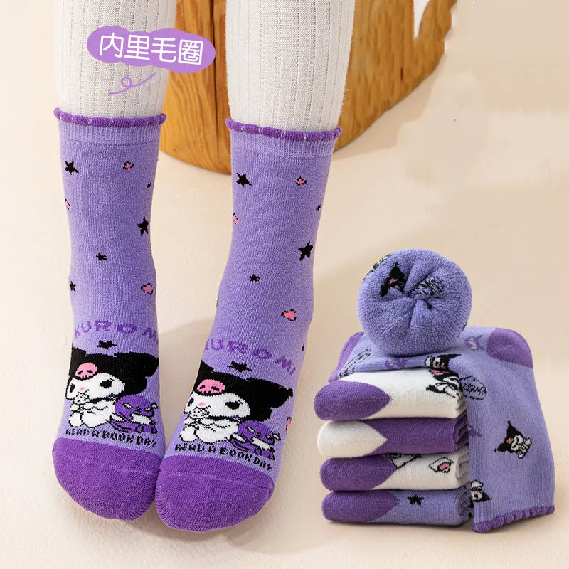 Sanrio Children's Socks Kuromi Wool Hosiery Medium Large Children's Mid-tube Socks Plus Fleece Thickened Baby Winter Warm Socks
Sanrio Children's Socks Kuromi Wool Hosiery Medium Large Children's Mid-tube Socks Plus Fleece Thickened Baby Winter Warm Socks