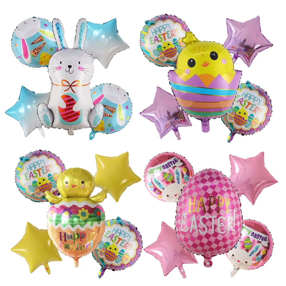 

Easter Decors Bunny Balloons Rabbit Chicken Carrot Foil Ballon Easter Party Supplies Animal Farm Themed Birthday Decoration kids
