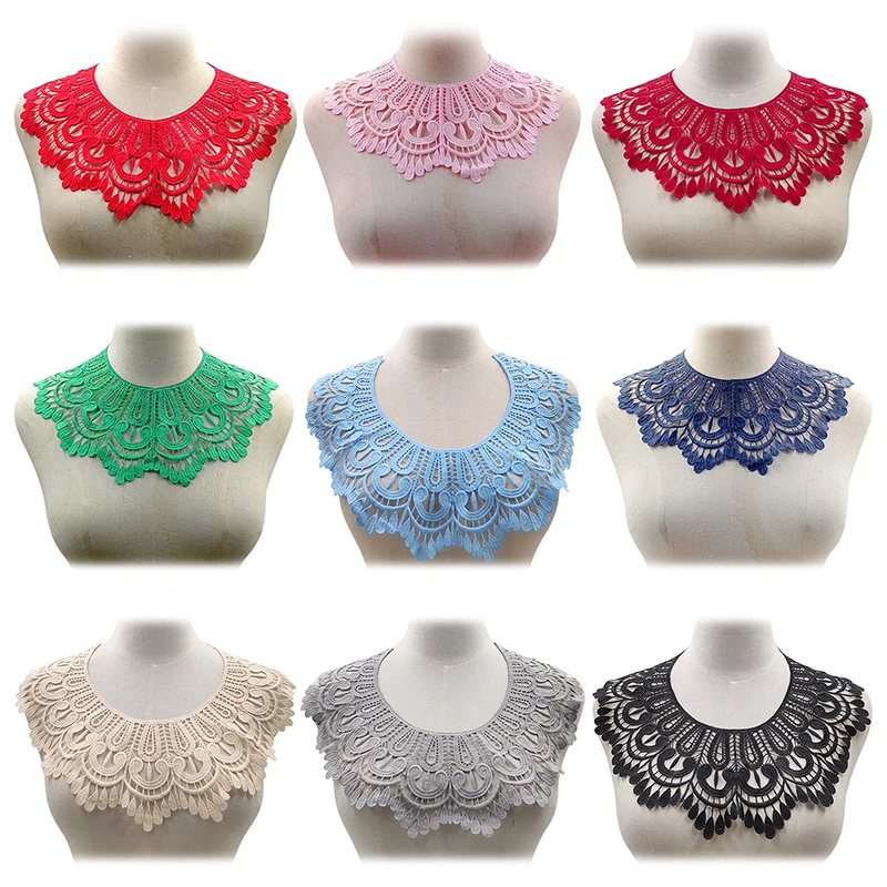 

1pc 3D Applique Embroidery DIY Lace Fabric Neckline Collar Sewing Accessories Scrapbooking Patches Supplies