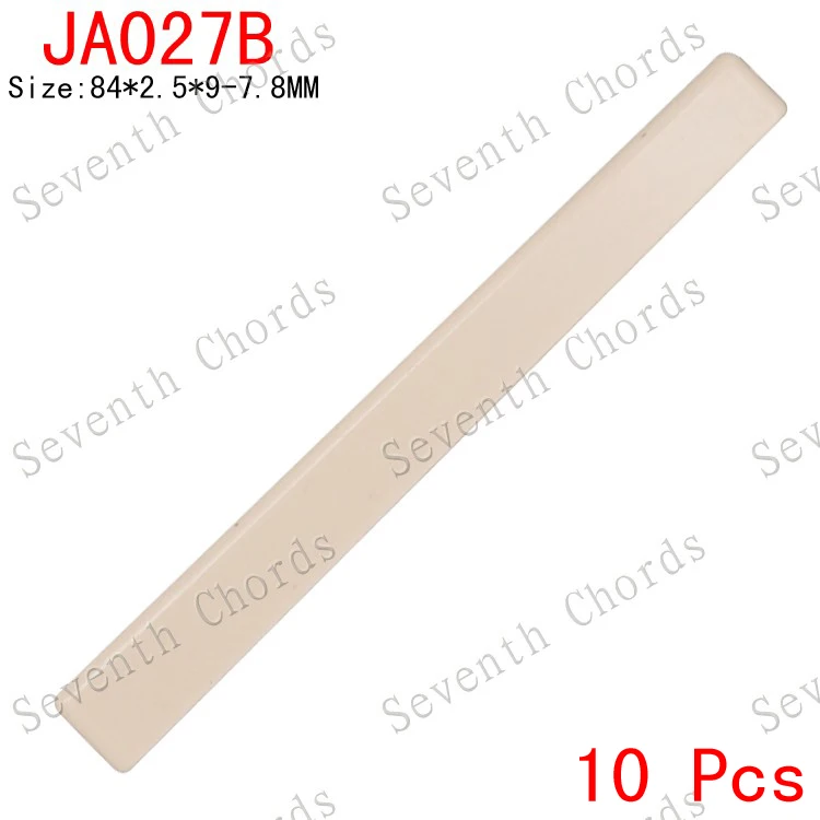 10 Pcs String Bridge Saddle for Classic Guitar Replacement parts 84*2.5*9-7.8MM - Made of Plastic JA027B
10 Pcs String Bridge Saddle for Classic Guitar Replacement parts 84*2.5*9-7.8MM - Made of Plastic JA027B