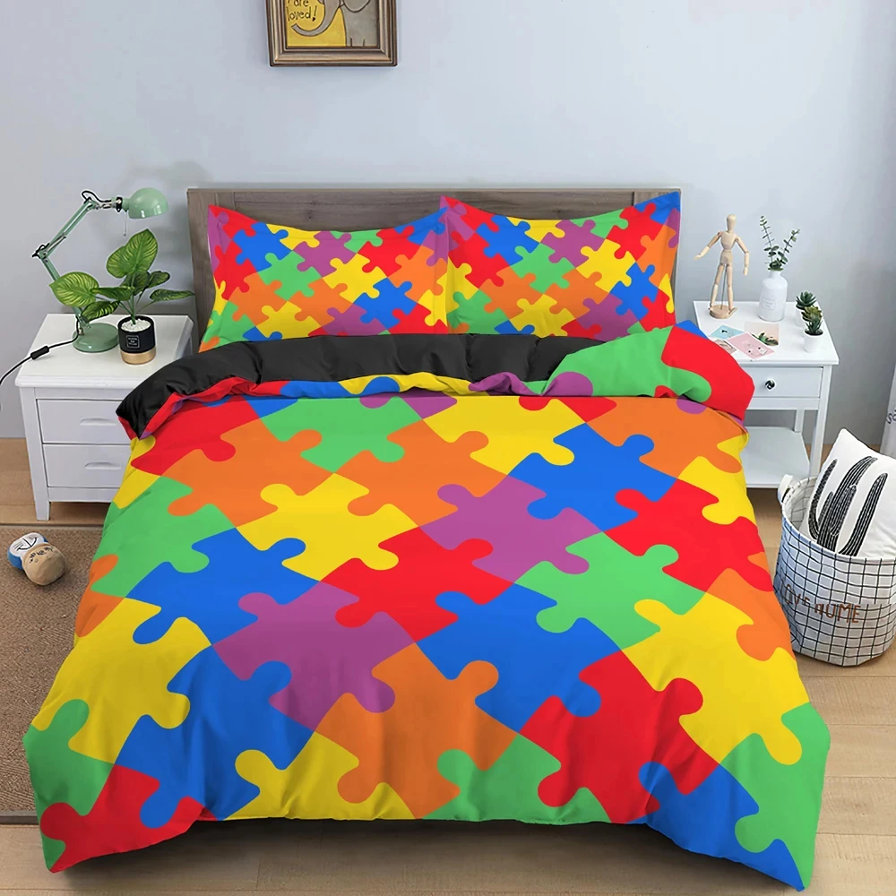 Colorful Puzzle Duvet Cover King Queen 3D Geometric Figure Quilt Cover Kids Boys Girls High Quality Simple Polyester Bedding Set
Colorful Puzzle Duvet Cover King Queen 3D Geometric Figure Quilt Cover Kids Boys Girls High Quality Simple Polyester Bedding Set