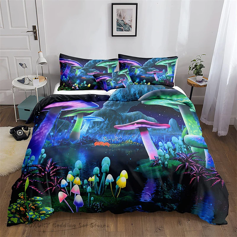 Duvet Cover Psychedelic Mushroom Forest Multi-color Bedding Set for Children and Adults Large One Duvet Cover Two Pillowcases
Duvet Cover Psychedelic Mushroom Forest Multi-color Bedding Set for Children and Adults Large One Duvet Cover Two Pillowcases
