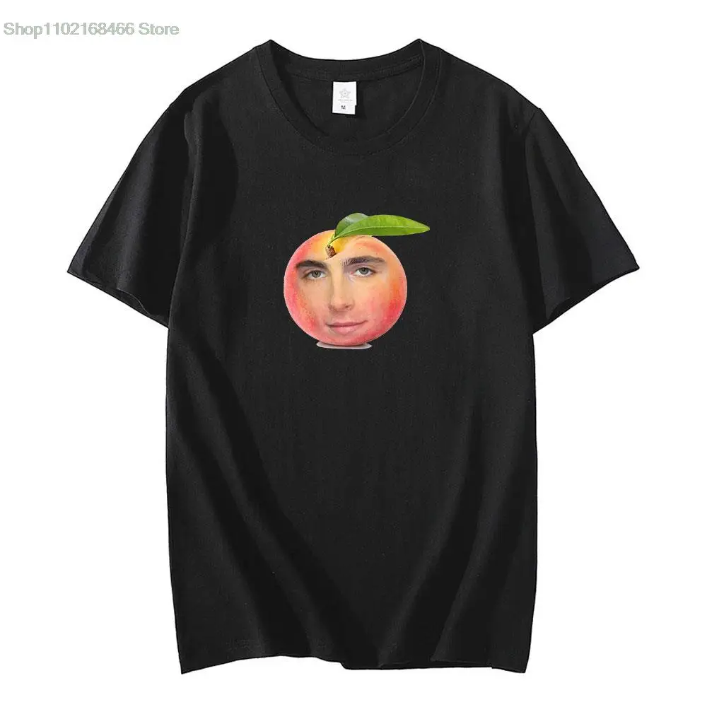Funny Timothee Chalamet Peach Design T Shirt Harajuku Streetwear Tops Summer Men's 100% Cotton Oversized T-shirt Couples Tees
Funny Timothee Chalamet Peach Design T Shirt Harajuku Streetwear Tops Summer Men's 100% Cotton Oversized T-shirt Couples Tees