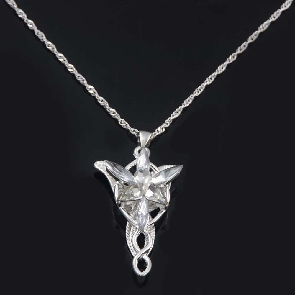 

The Lord of the Rings Necklace Elf Princess Arwen Twilight Star Crystal Pendant Necklaces for Women Choker Jewelry Gift