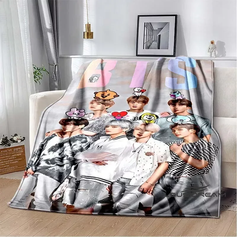 

K-POP B-bts Throws Blanket Soft and Comfortable Gift Sofa Blanket for Adults and Children Bedroom Living Room Decor Dropship