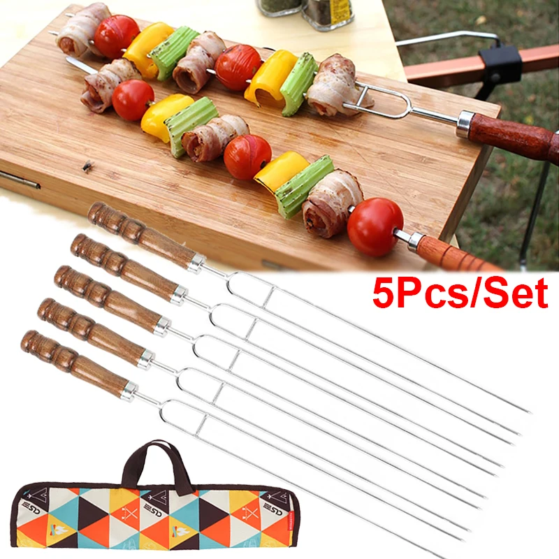5Pcs/set Stainless Steel U-shaped Barbecue Forks Outdoor Roasting Forks with Bag Camping Grill Forks Barbecue Meat Fork BBQ Tool
5Pcs/set Stainless Steel U-shaped Barbecue Forks Outdoor Roasting Forks with Bag Camping Grill Forks Barbecue Meat Fork BBQ Tool