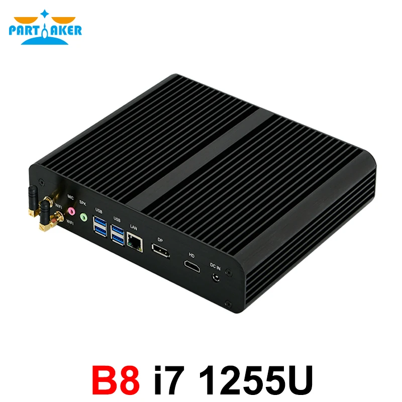 Partaker B8 Fanless Mini PC Intel 12th Core i7 1255U HD 4K@60Hz DP 8K@60Hz Output DDR4 WiFi Gaming Desktop Computer Windows 10
Partaker B8 Fanless Mini PC Intel 12th Core i7 1255U HD 4K@60Hz DP 8K@60Hz Output DDR4 WiFi Gaming Desktop Computer Windows 10