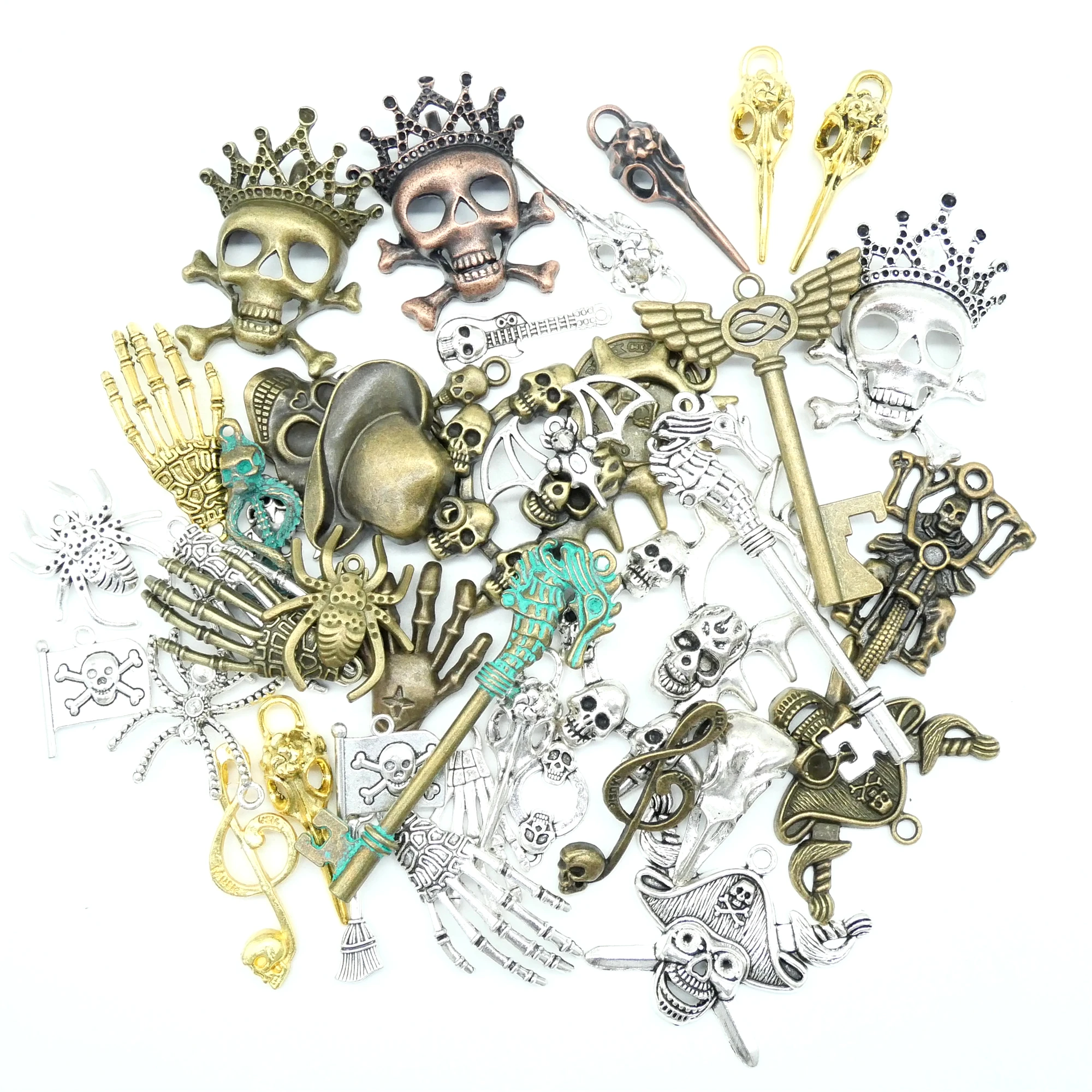 Mix 30g Halloween Skull Pumpkin Witch Spider Teeth Bat Charms Antique Silver Color Mixed Pendants DIY Jewelry Findings
Mix 30g Halloween Skull Pumpkin Witch Spider Teeth Bat Charms Antique Silver Color Mixed Pendants DIY Jewelry Findings