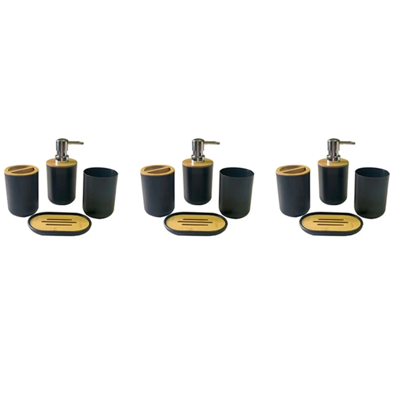 3X Bathroom Accessories Set Soap Dispenser Bottle Dish Washroom Toothbrush Holder Cup Suit Black
3X Bathroom Accessories Set Soap Dispenser Bottle Dish Washroom Toothbrush Holder Cup Suit Black