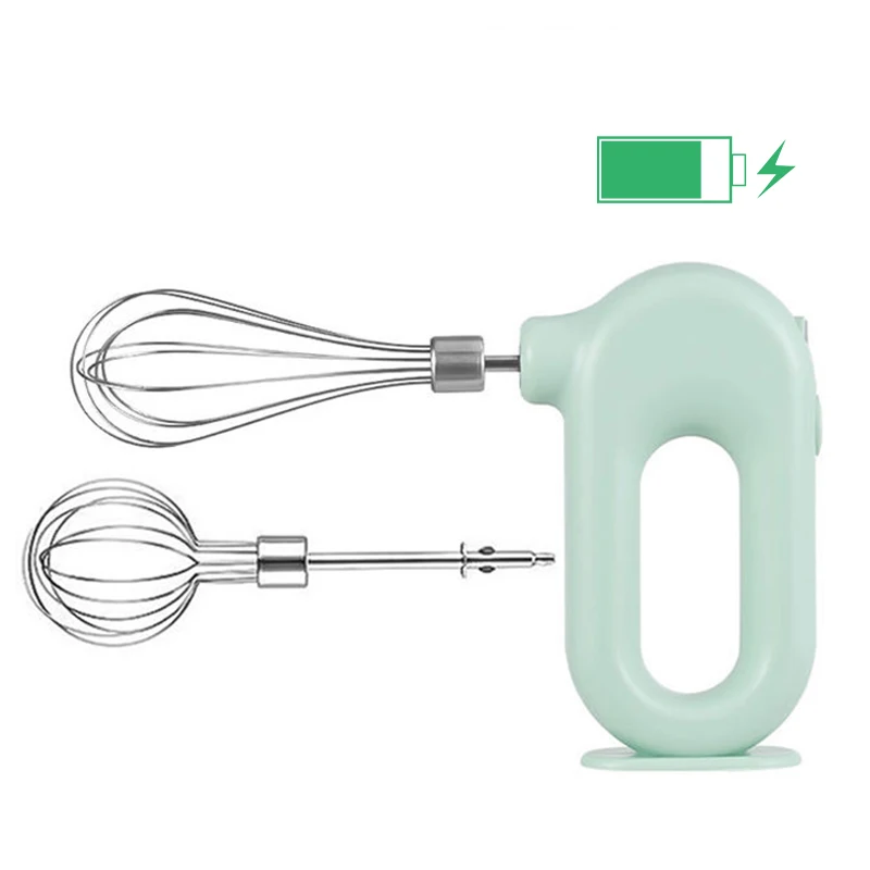 

USB Wireless Electric Blender Portable Mixers with 2 Mixing Head Food Mixer Handheld Rechargeable Whisks Dough Stirrer Eggbeater