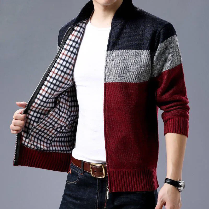 Winter Keep Warm Thicken Fashion Knit Sweater Coat Stitching Colorblock Stand Collar Zipper
Winter Keep Warm Thicken Fashion Knit Sweater Coat Stitching Colorblock Stand Collar Zipper