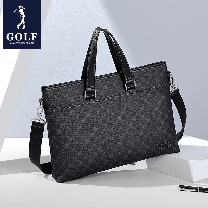 

GOLF Business Men's Handbag Large Capacity Briefcase Fashionable and Trendy Casual Shoulder Bag Crossbody Computer Bag Versatile