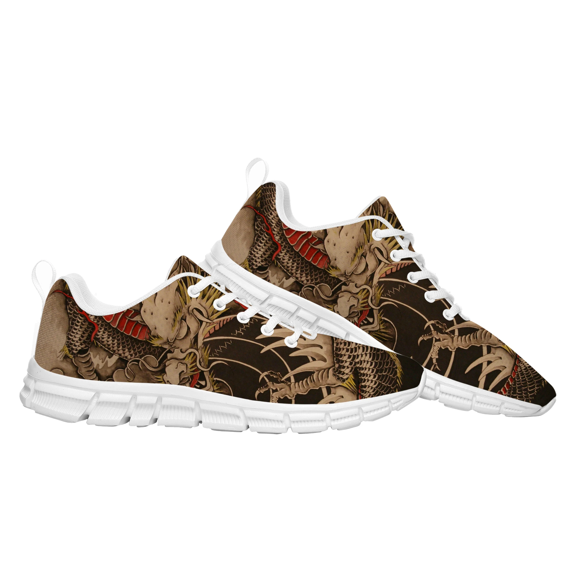 

Спортивная обувь на заказ с изображением китайского дракона, Классические животные, высококачественные мужские и женские кроссовки для подростков, изготовленная по индивидуальному заказу обувь для пар