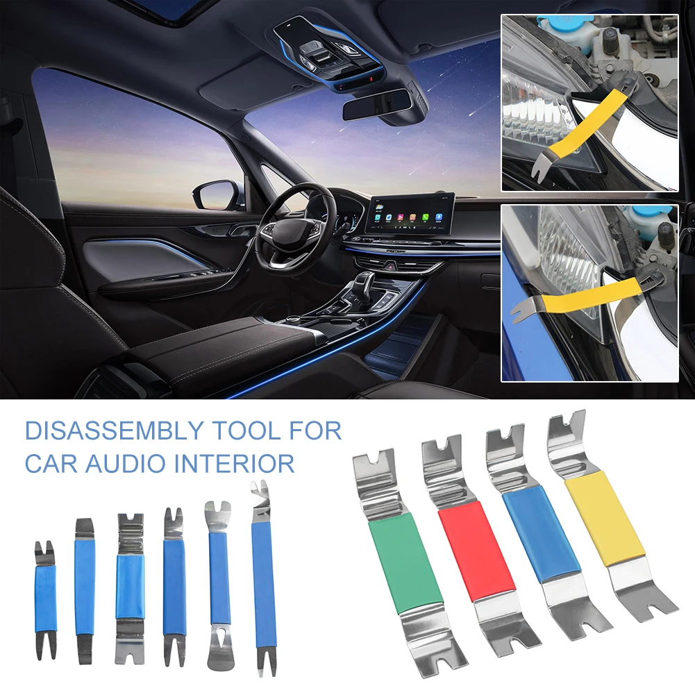 6Pcs Car Trim Removal Tool Stainless Steel Audio Trim Panel Remover Repair Tools Ergonomic Plastic Grip Door Clip Panel Remover
6Pcs Car Trim Removal Tool Stainless Steel Audio Trim Panel Remover Repair Tools Ergonomic Plastic Grip Door Clip Panel Remover