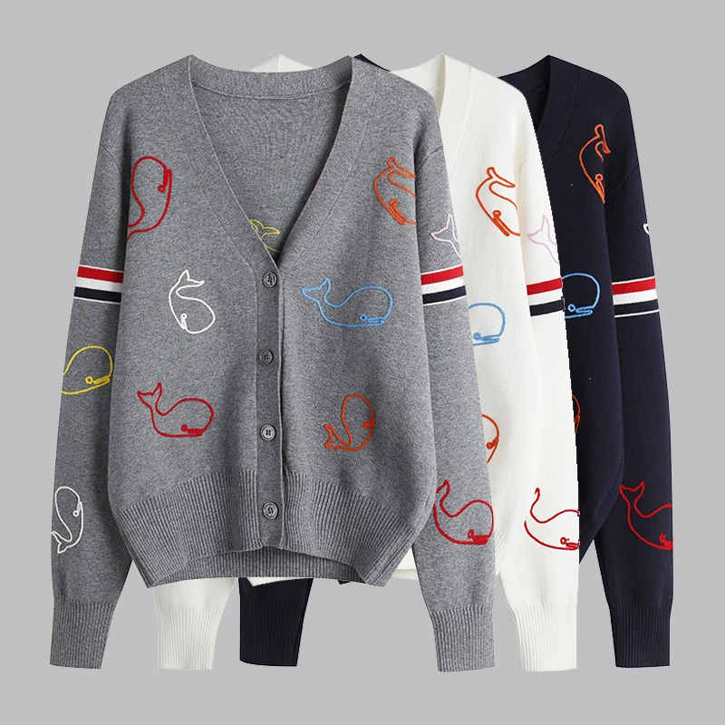 Женский вязаный кардиган с длинным рукавом, свитер в Корейском стиле на осень и зиму, 2024
Женский вязаный кардиган с длинным рукавом, свитер в Корейском стиле на осень и зиму, 2024