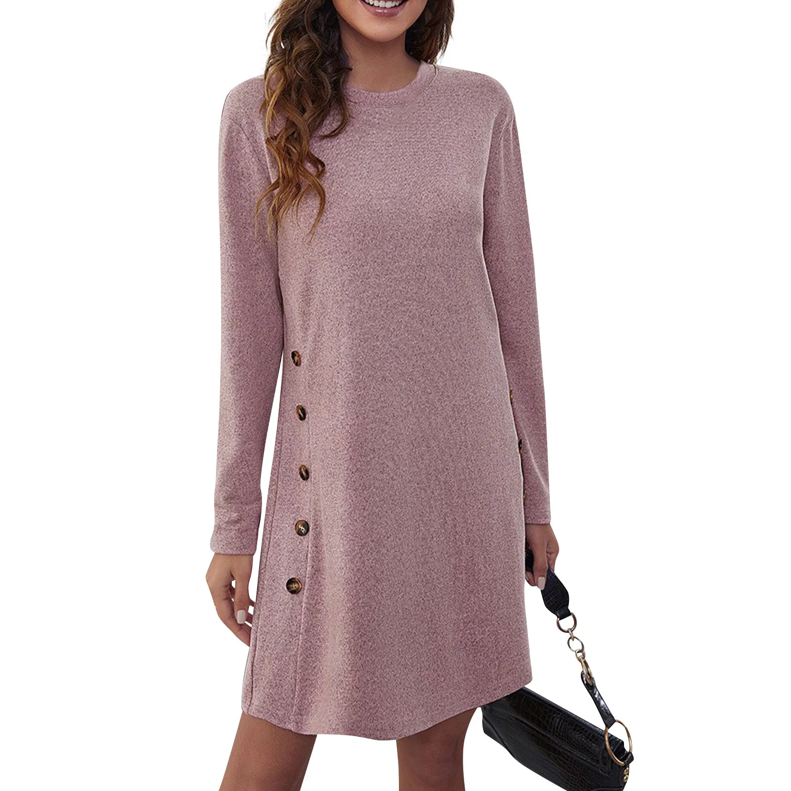 Faldas Mujeres Dresses For Women Women's Round Neck Casual Button Loose Long Sleeve Dresses Flowy Vestidos Elegantes Feminino
Faldas Mujeres Dresses For Women Women's Round Neck Casual Button Loose Long Sleeve Dresses Flowy Vestidos Elegantes Feminino
