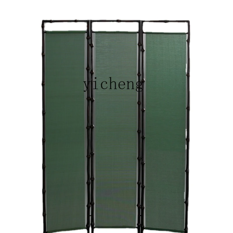 

Zk Bamboo Filament Screen Partition Block Decoration Tea Room Space Two Colors Three Fold Height 1.8 M