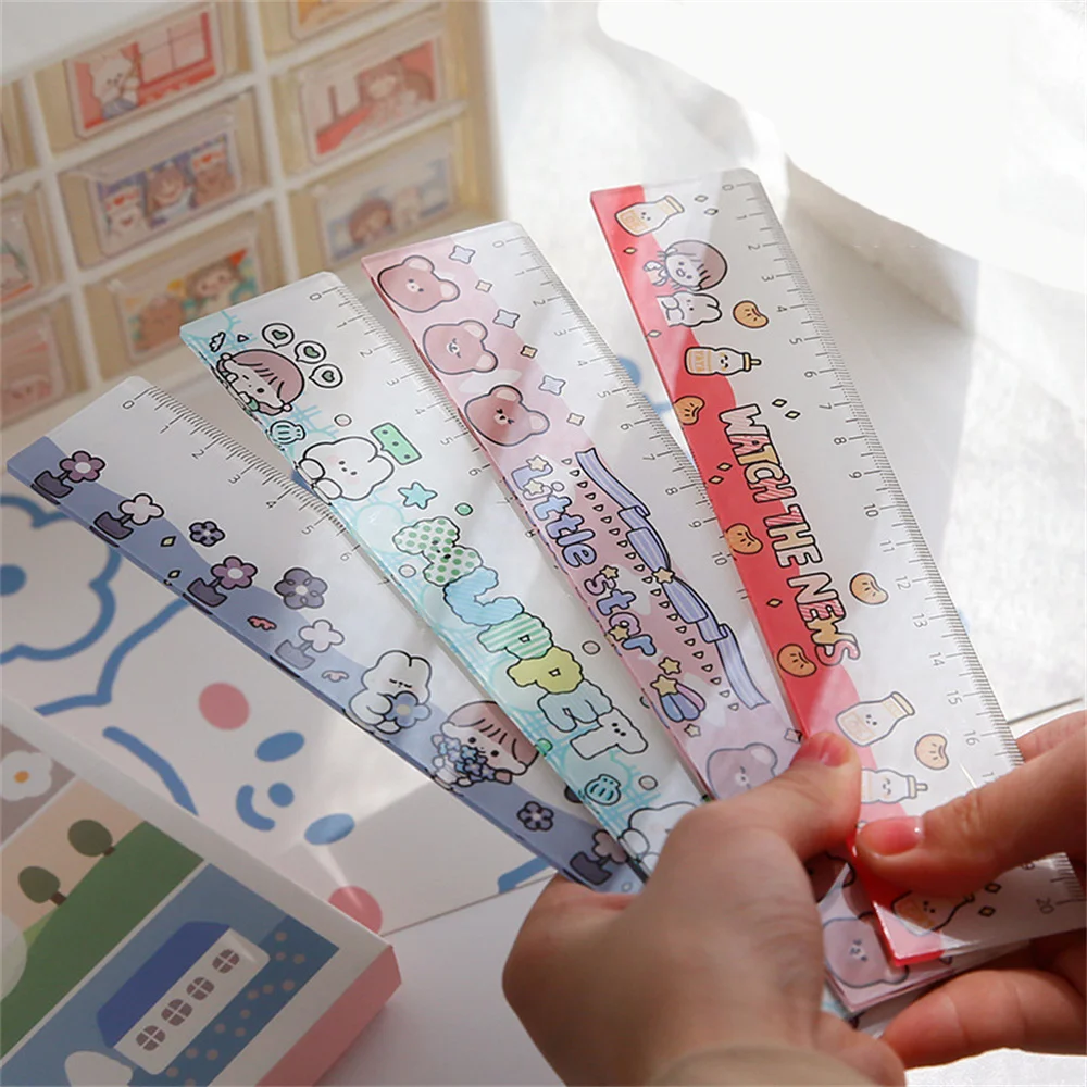 15cm Bear Rabbit Cartoon Ruler Creative Cute INS Acrylic Student Stationery DIY Hand Account Ruler Kawaii Drawing Supplies
15cm Bear Rabbit Cartoon Ruler Creative Cute INS Acrylic Student Stationery DIY Hand Account Ruler Kawaii Drawing Supplies