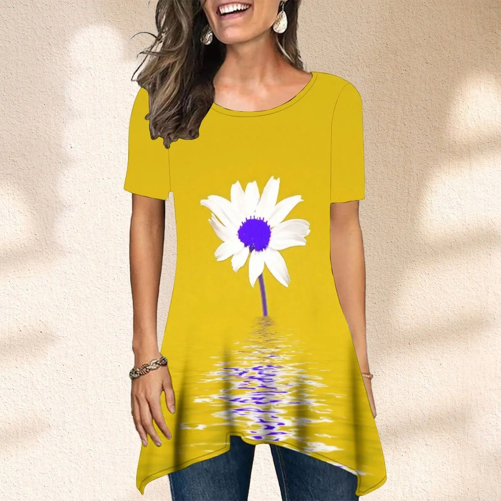 T Shirt New Design Printing Casual Basic Ladies Vintage Flower Water Printing Tops Summer Short Sleeve Women's Fashion Tee Shirt
T Shirt New Design Printing Casual Basic Ladies Vintage Flower Water Printing Tops Summer Short Sleeve Women's Fashion Tee Shirt