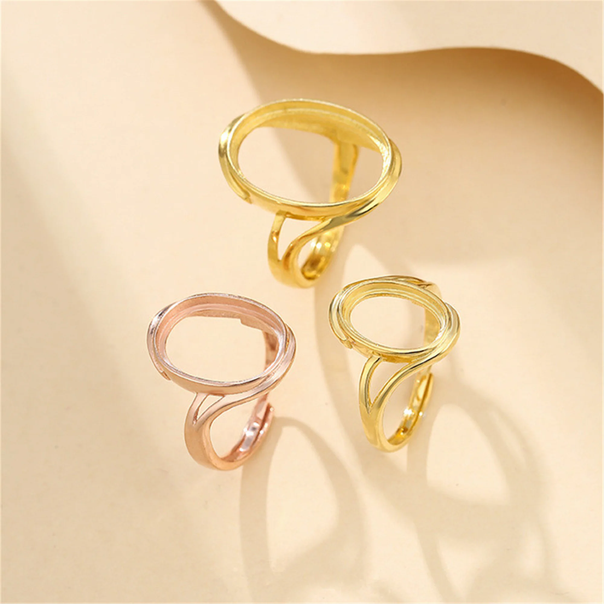 

Ring Blank for 7x13mm/8x10mm/8x12mm/9x13mm/11x15mm/12x16mm/13x15mm/15x20mm Oval Cabochons 925 Silver Adjustable Ring Base SR0632