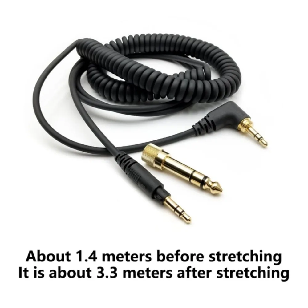 Replacement Spring Coiled 6.35mm Cable Extension Cord For Technics Panasonic EAH-DJ1200 Headphones Replacement Spring Coiled 6.35mm Cable Extension Cord For Technics Panasonic EAH-DJ1200 Headphones