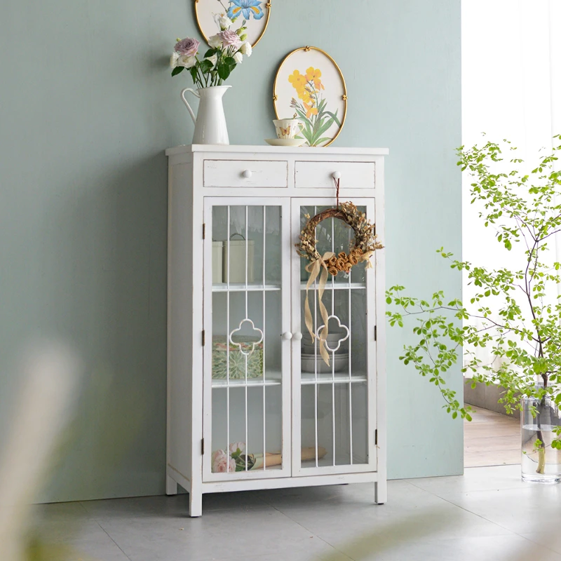 GZ025 European French countryside style white retro vintage style dining room foyer, side storage, glass decorative cabinet
GZ025 European French countryside style white retro vintage style dining room foyer, side storage, glass decorative cabinet