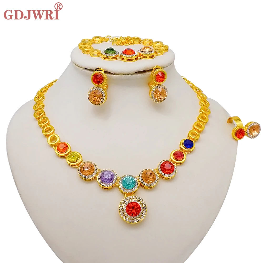 Luxury Gold Color Double Layered Necklace Jewelry Sets For Women African Water Drop Crystal Jewellery Indian Set Gifts 20 Mallzona Sb83defc2f5c2492d9cd288736a773d7fA Luxury Gold Color Double Layered Necklace Jewelry Sets For Women African Water Drop Crystal Jewellery Indian Set Gifts Mallzona