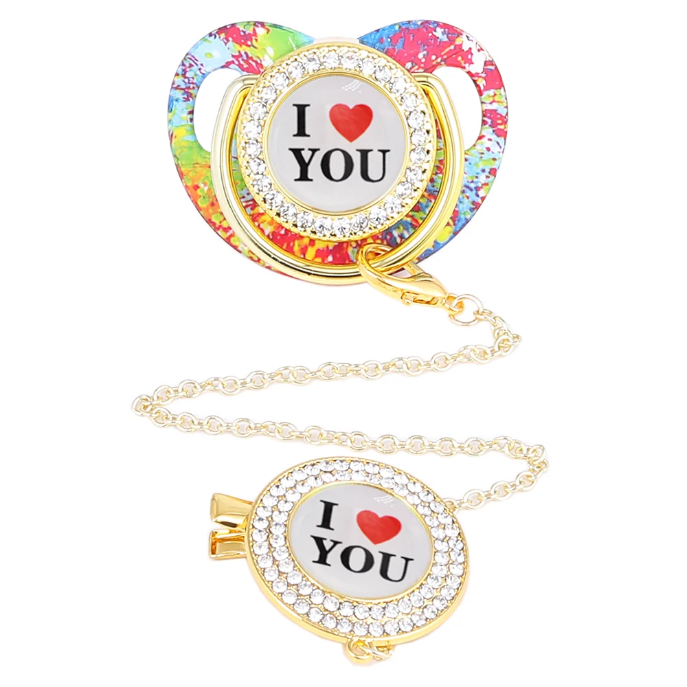 Personalised Pacifier Bling Silicone Pacifier BPA Free New Design Newborn Pacifiers For Baby Shower Gift I Love Mum Dad Chupetes
Personalised Pacifier Bling Silicone Pacifier BPA Free New Design Newborn Pacifiers For Baby Shower Gift I Love Mum Dad Chupetes