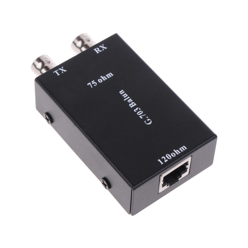 

BNC to RJ45 Transmitter, Converter, to Unbalance, 75 ohm to 120 ohm impedance, G703 Coaxial