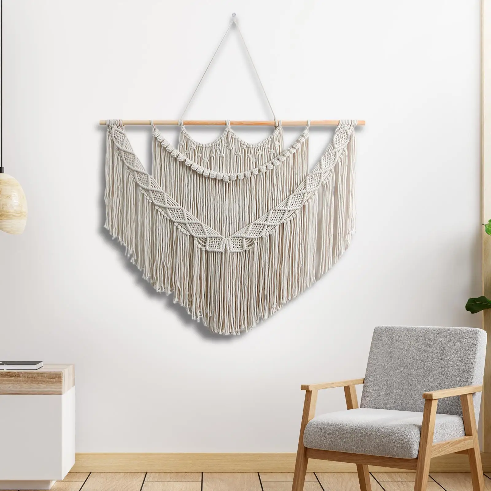 Artisan Macrame Wall Tapestry - Handwoven Boho Decor 1 Sb840ddd2fd8f4658953bcb4cbeec50e3X