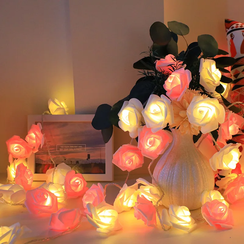 LED Garland Artificial Flower Bouquet String Lights Foam Rose Fairy Lights for Christmas Valentine's Day Wedding Decoration 
LED Garland Artificial Flower Bouquet String Lights Foam Rose Fairy Lights for Christmas Valentine's Day Wedding Decoration