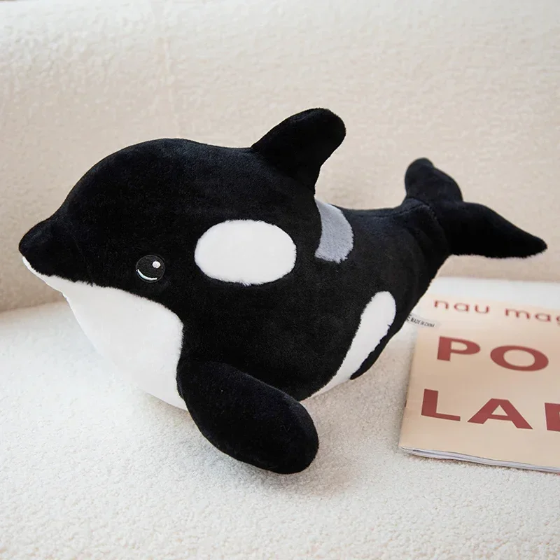 

30/37cm Cartoon Black Whale Plush Toys Stuffed Lovely Sea Animal Dolls Cute Fish Pillow for Birthday Xmas Gifts