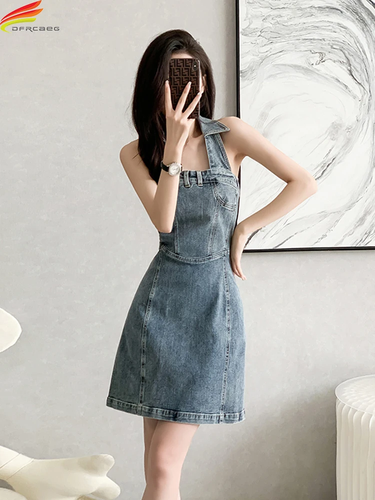 DFRCAEG 2023 Summer Sleeveless Denim Dress For Women Korean Fashion Off The Shoulder Blue Color Midi Jeans Dress Hot Sale
DFRCAEG 2023 Summer Sleeveless Denim Dress For Women Korean Fashion Off The Shoulder Blue Color Midi Jeans Dress Hot Sale