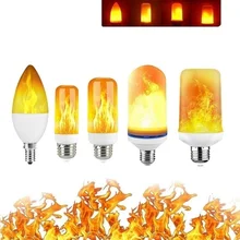 

2021 New LED Dynamic Flame Effect Fire Light Bulb E27 E26 E14 E12 LED Corn Bulb Creative Flickering Emulation 3W 5W 7W 9W