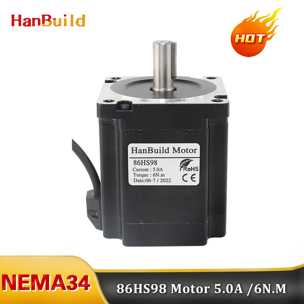 

NEMA34 1.8degree stepper motor 34HS9850 86x98mm 6.0 N.m 5A 14mmFOR engraving captain 86 manufacturer direct