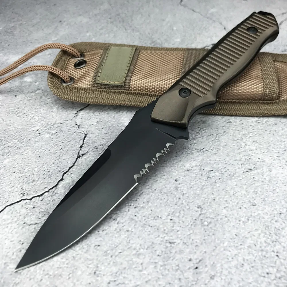 

58HRC BM 140BK Outdoor Self-defense Knife Survival EDC Fixed Blade Knife Full/ Serrated Blade Tourist Hunting Straight Knives
