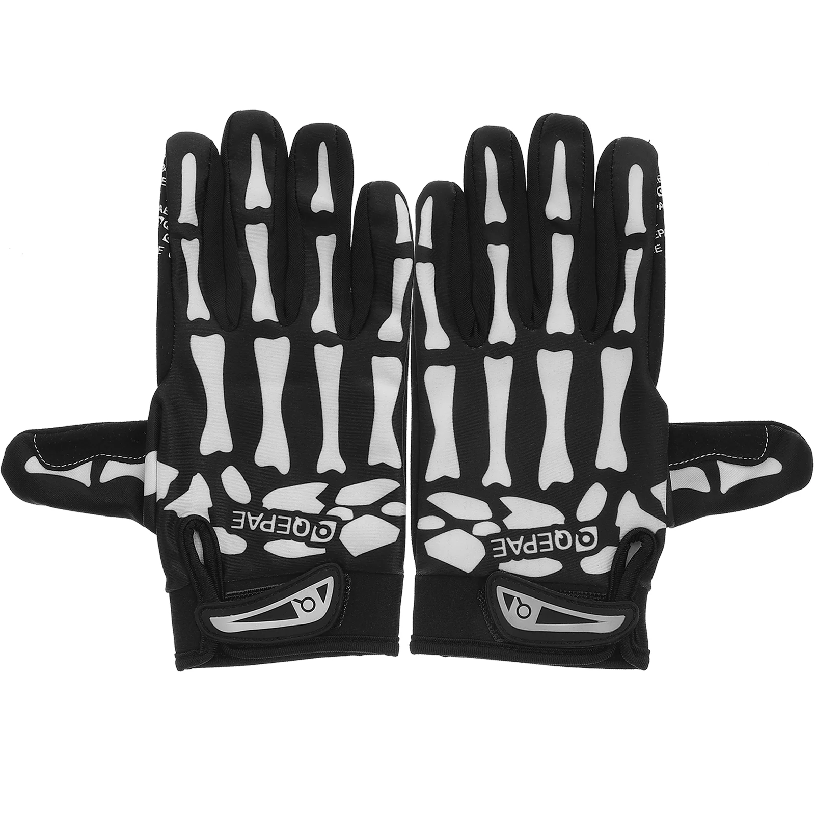 

1 Pair of Ridding Gloves Scary Skull Finger Gloves Ghost Paw Gloves Portable Gloves for Men and Women White M